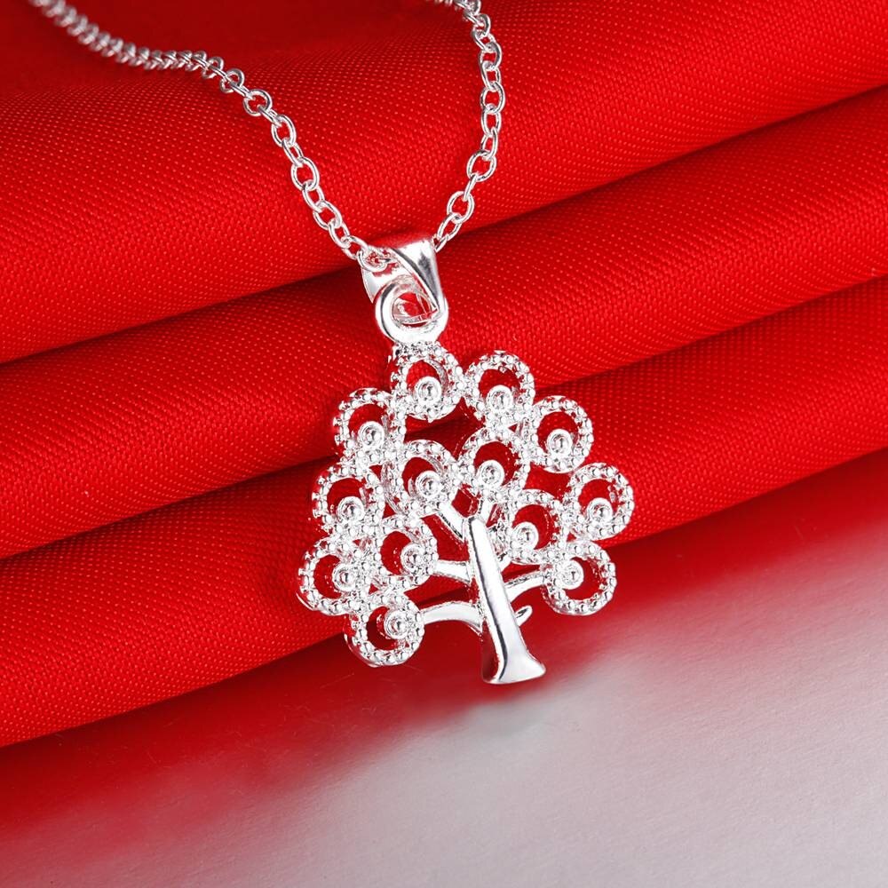 925 sterling silver Beautiful tree pendant necklaces earrings jewelry sets for women party wedding engagement gifts