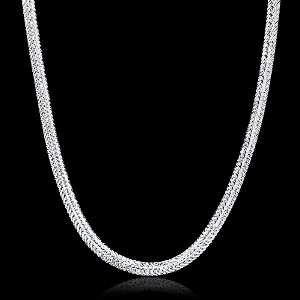 925 sterling silver trendy chain Necklace for women men Lady jewelry designer wedding engagement gifts 50cm 20inch