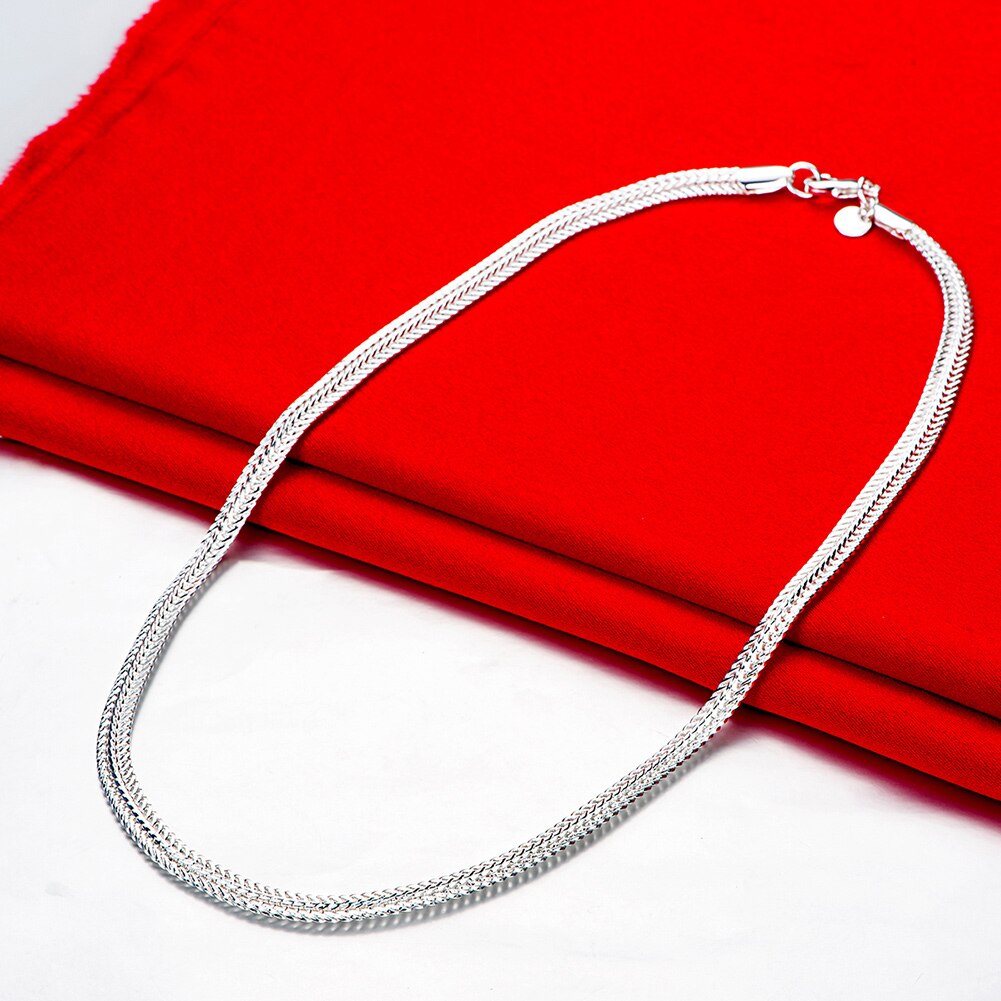 925 sterling silver trendy chain Necklace for women men Lady jewelry designer wedding engagement gifts 50cm 20inch