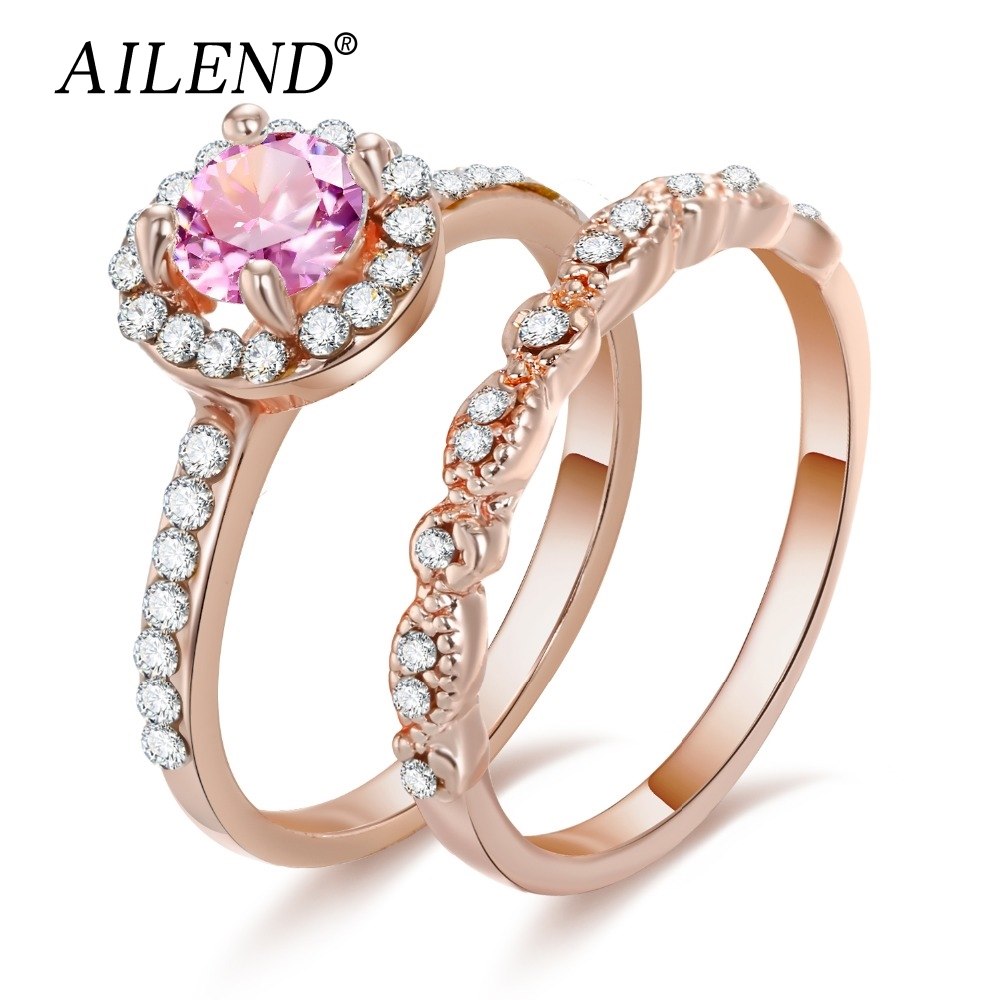 large round cubic Zirconia wedding rings female engagement ring for women Silver Crystal Color Party New gift