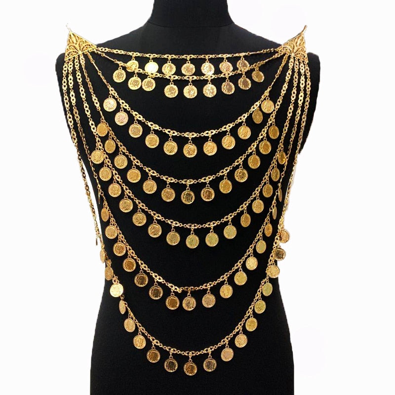 Algeria Wedding Necklace Big Size Custom Necklace Napoleon Figure Coin Pendant Layers Bridal Jewelry Necklace European Fashion