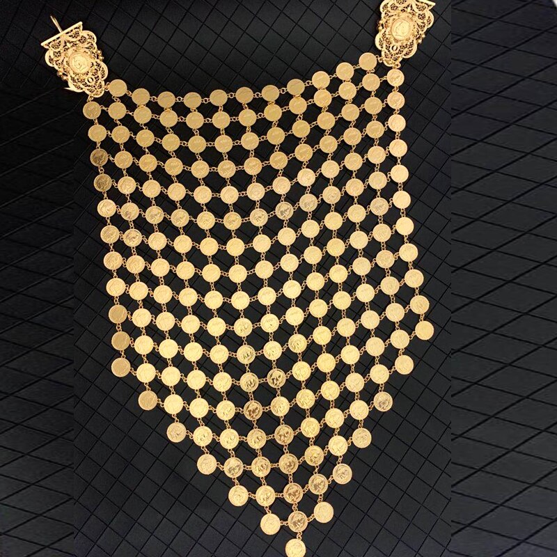 Algeria Wedding Necklace Big Size Custom Necklace Napoleon Figure Coin Pendant Layers Bridal Jewelry Necklace European Fashion