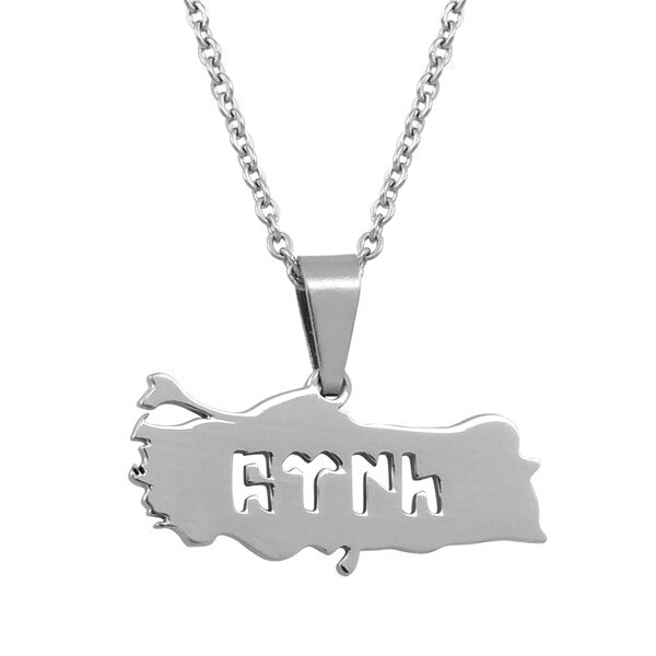 Andros Turkey Pendants Necklace For Women Girls Charm Turk Map Jewelry