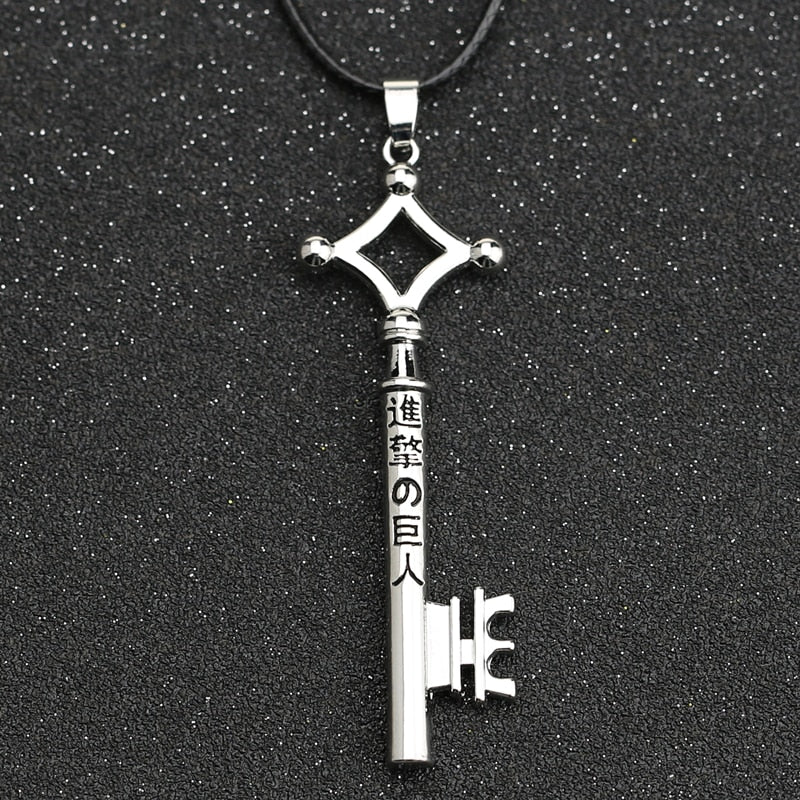 Attack On Titan Necklace Eren Key Shingeki No Kyojin Pendant  Vintage Retro Anime Jewelry For Men Cosplay