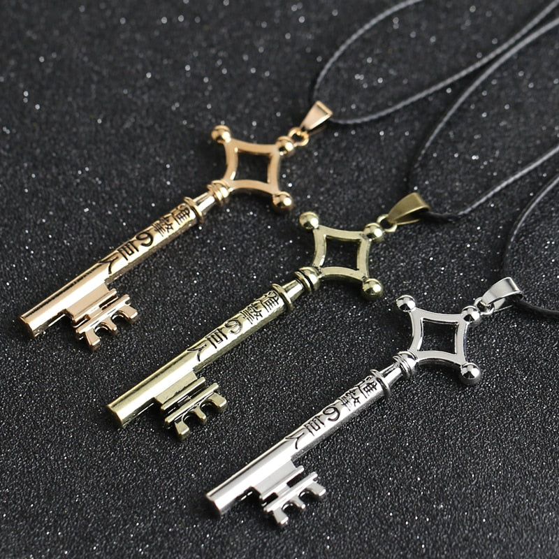 Attack On Titan Necklace Eren Key Shingeki No Kyojin Pendant  Vintage Retro Anime Jewelry For Men Cosplay
