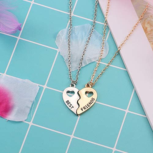 Matching Best Friend Necklace - Bff Necklace, Matching Heart