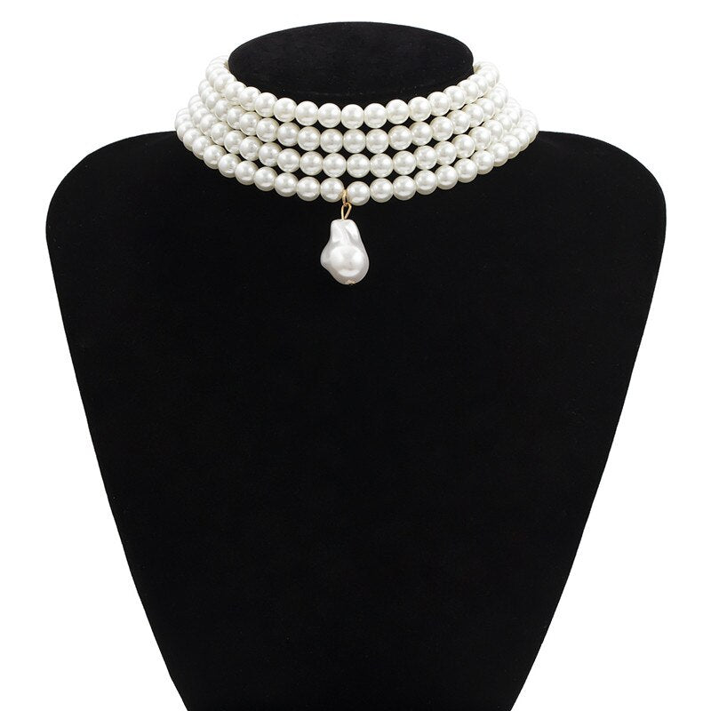 Baroque Abnormity Pearl Necklace  European American Style Personality Chain Of Clavicle Ms Travel Wedding Accessories