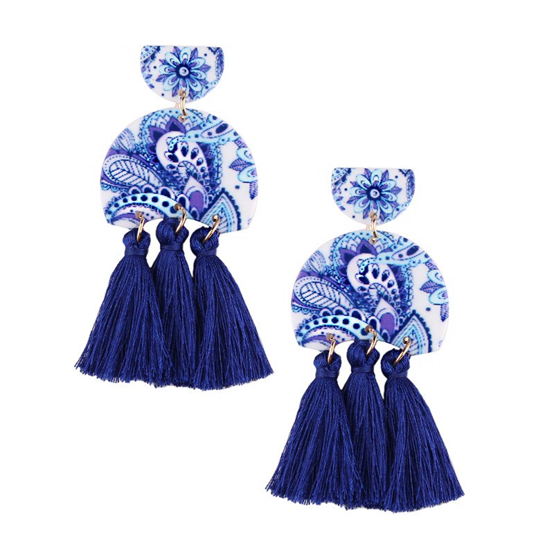 Geometric Tassel Drop Dangle Earrings for Women Hot Sale Ethnic Wedding Gift Earring Fashion Jewelry Statement Bijoux