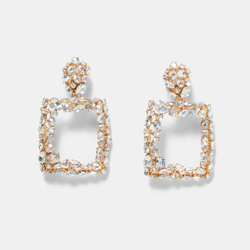 Vintage Metal Statement Earrings For Women Shiny Fashion Drop Dangle Earrings Wedding Gift Jewelry Wholesale Hot Sale