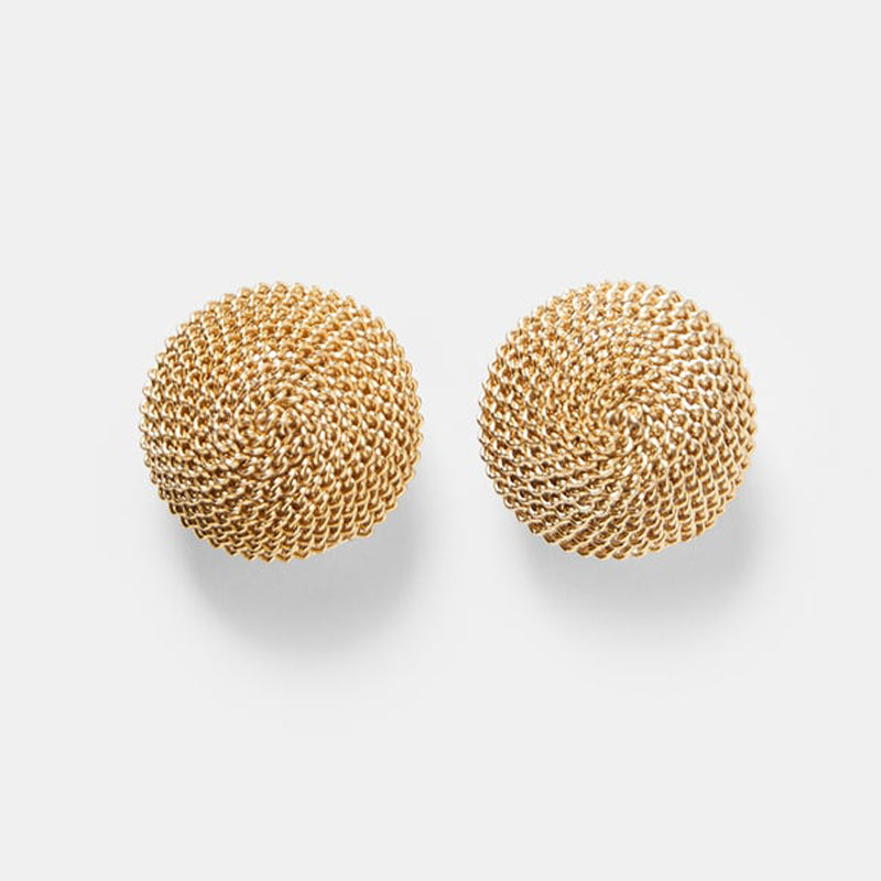 ZA 2020 Round Stud Earrings For Women Gold Stud Earrings Vintage Women Statement Jewelry Christmas Gift Hot Sale