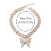 Big Butterfly Necklace Pendent Cuban Link Chain For Women Rhinestone Choker Jewelry  Accessories