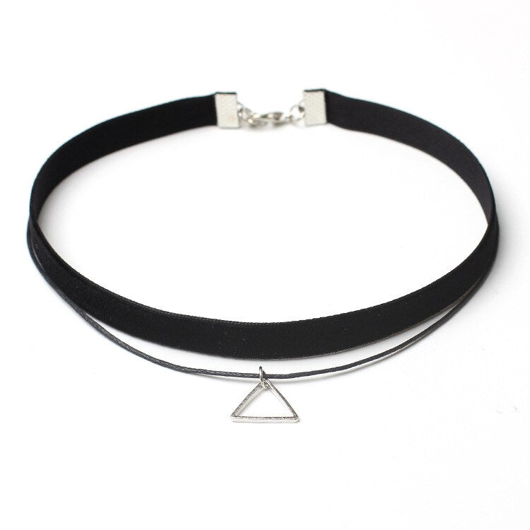 Black Punk Gothic Chokers Necklaces for women Flower Velvet Lace Chokers Lady Geometric Collar Necklaces Pendant Jewelry