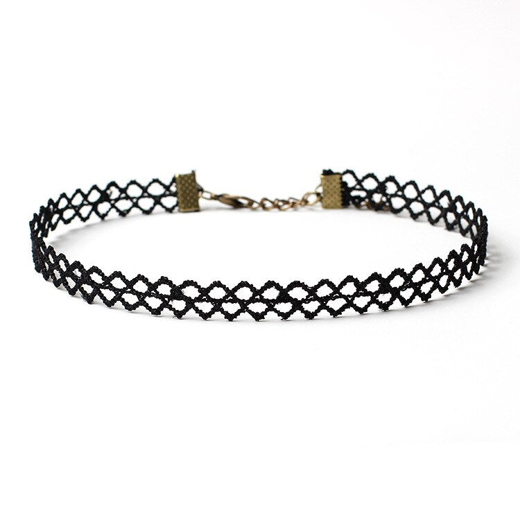 Black Punk Gothic Chokers Necklaces for women Flower Velvet Lace Chokers Lady Geometric Collar Necklaces Pendant Jewelry