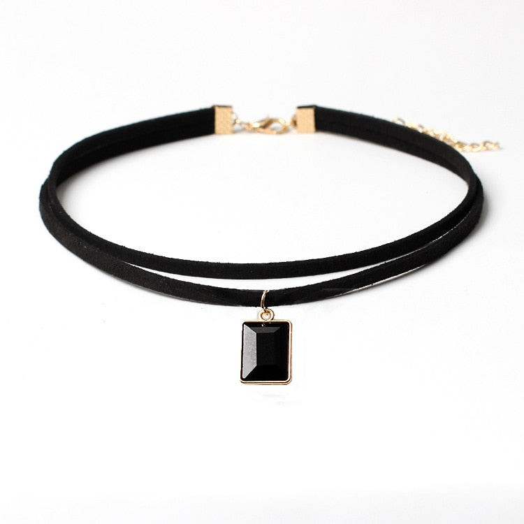 Black Punk Gothic Chokers Necklaces for women Flower Velvet Lace Chokers Lady Geometric Collar Necklaces Pendant Jewelry