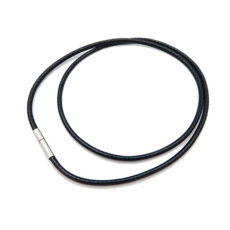 Black Red Braided Genuine Leather Chain Necklaces for Women Men Stainless Steel Magnetic Buckle 40-80 cm DIY Jewelry Gift 2021