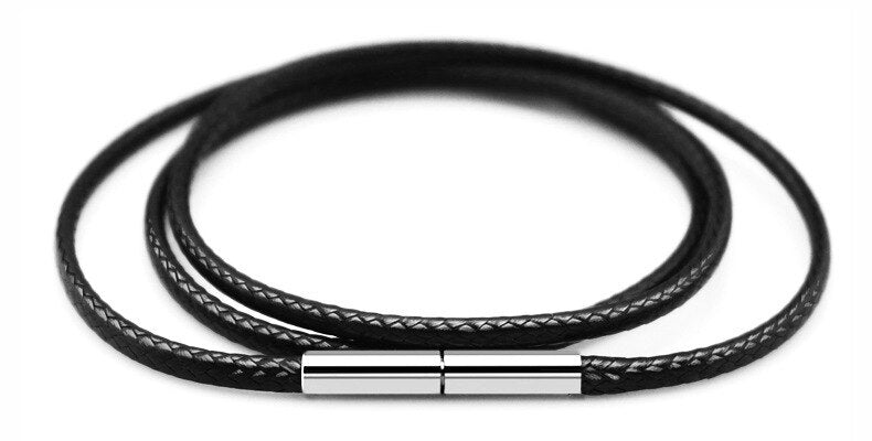 Black Red Braided Genuine Leather Chain Necklaces for Women Men Stainless Steel Magnetic Buckle 40-80 cm DIY Jewelry Gift 2021