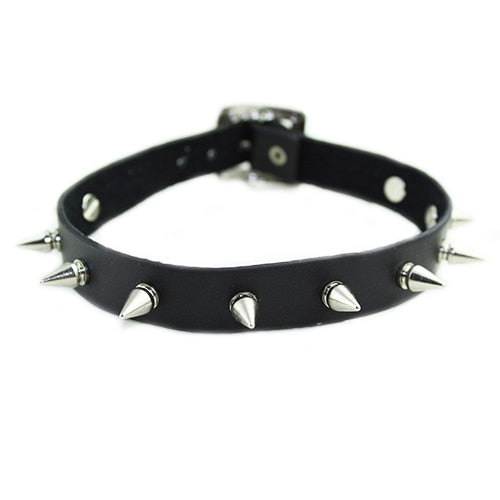 Black Spike Choker Belt Collar Women Pu Leather Goth Choker Necklace for Women Party Club Chockers Sexy Gothic Jewelry Harajuku