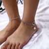 Bohemian Anklets For Women Girls 3 Layered Pearl Moon Star Anklet Leg Chain Bracelet Sandals Summer Beach Female Charm Jewelry