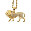 Bohemian Rhinestone Alloy Lion Necklace Pendant for Men Retro Hip Hop Rock Animal Necklace Men's Party Wedding Jewelry Accessori