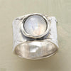 Bohemian Round Moonstone Wedding Ring Retro Wide Version Women's Ring Party Jewelry Girl Accessories Index Finger Ring