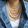 Bohemian Vintage Round Shape Pearls Choker 4MM /6MM/8MM /10MM /12MM Handmade DIY Pearl Beaded Wedding Party Statement Necklace