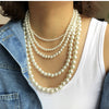 Bohemian Vintage Round Shape Pearls Choker 4MM /6MM/8MM /10MM /12MM Handmade DIY Pearl Beaded Wedding Party Statement Necklace
