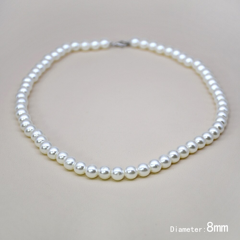 Bohemian Vintage Round Shape Pearls Choker 4MM /6MM/8MM /10MM /12MM Handmade DIY Pearl Beaded Wedding Party Statement Necklace