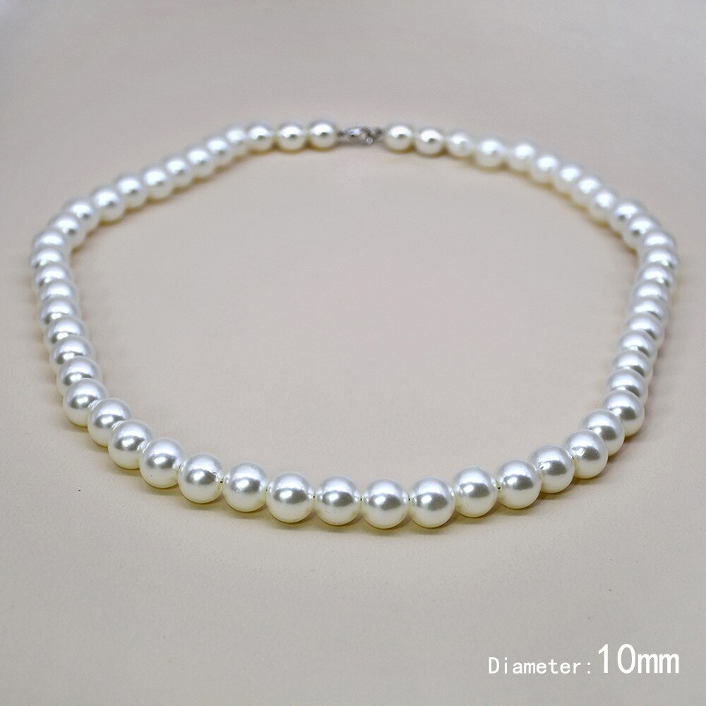 Bohemian Vintage Round Shape Pearls Choker 4MM /6MM/8MM /10MM /12MM Handmade DIY Pearl Beaded Wedding Party Statement Necklace