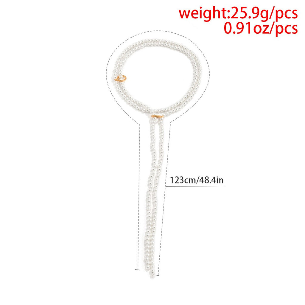 Boho Multi Layered Imitation Pearl Choker Necklace Long Statement Collar Clavicle Necklaces Women Bridal Wedding Party Jewelry