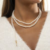 Boho Multi Layered Imitation Pearl Choker Necklace Long Statement Collar Clavicle Necklaces Women Bridal Wedding Party Jewelry