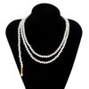 Boho Multi Layered Imitation Pearl Choker Necklace Long Statement Collar Clavicle Necklaces Women Bridal Wedding Party Jewelry