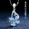 Butterfly Modelling CZ Blue Crystal Pendant Women Water Drop Shaped AAA Zircon Clavicle Chain for Women Wedding Jewelry