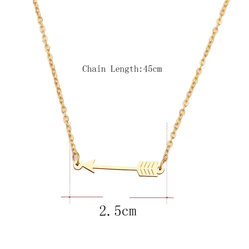 CACANA Stainless Steel Necklace For Women Man Lucky Love Arrow Pendant Choker Necklace Engagement Jewelry