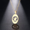 CACANA Stainless Steel Necklace For Women Man Thinking Cat Pendant Choker Necklace Engagement Jewelry