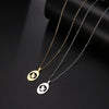 CACANA Stainless Steel Necklace For Women Man Thinking Cat Pendant Choker Necklace Engagement Jewelry