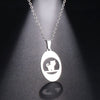 CACANA Stainless Steel Necklace For Women Man Thinking Cat Pendant Choker Necklace Engagement Jewelry