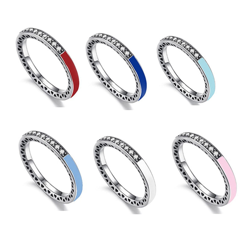 CHIELOYS 2022 Multicolor Zirconia Party Women Engagement Ring With 7 Colors Crystal Wedding Rings For Lady Jewelry