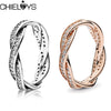 CHIELOYS Trendy Classical Twist Rope Cubic Zirconia Finger Brand Ring For Women Wedding engagement Rings Trinket Gifts