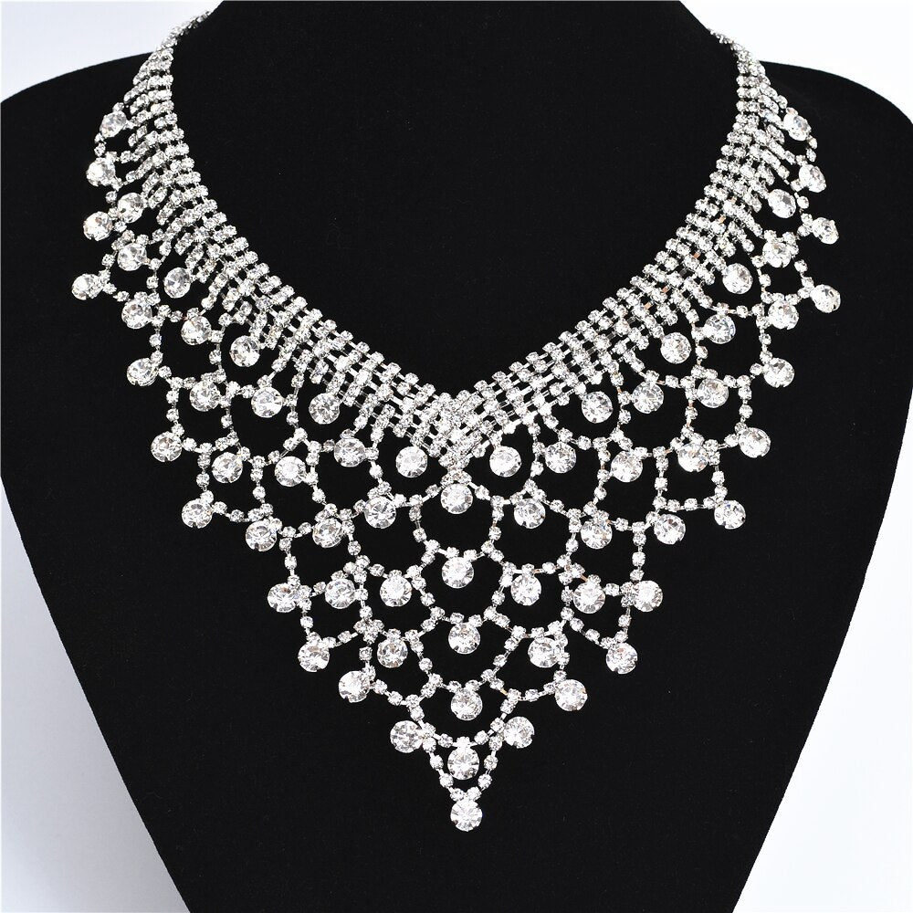 CORUIXI Prom Necklace, Wedding Accessories, Luxurious Rhinestone Jewelry For Women, The Shining Star-Like Heroine H94117