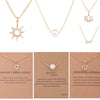 (Card Is Include) love Elephant Pearl Lotus Chain Sun Lucky Horseshoe Necklace Clavicle Chains Women Jewelry