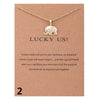 (Card Is Include) love Elephant Pearl Lotus Chain Sun Lucky Horseshoe Necklace Clavicle Chains Women Jewelry