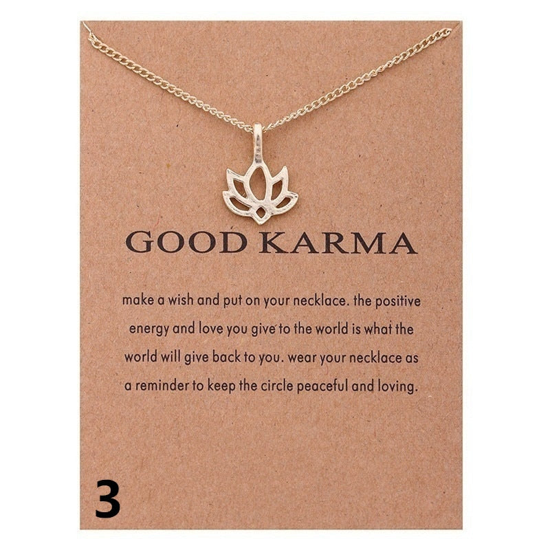 (Card Is Include) love Elephant Pearl Lotus Chain Sun Lucky Horseshoe Necklace Clavicle Chains Women Jewelry