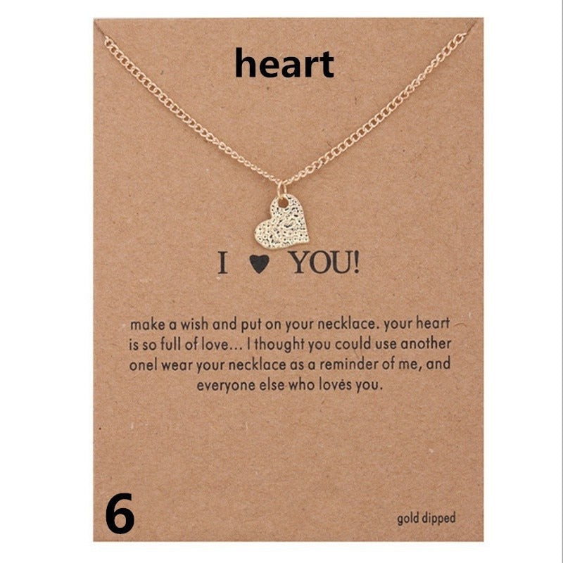 (Card Is Include) love Elephant Pearl Lotus Chain Sun Lucky Horseshoe Necklace Clavicle Chains Women Jewelry