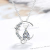 Cat Moon Pendants And Necklaces 925 Stamp Silver Color Zircon Necklace For Women  Wedding Jewelry 2022