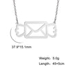 Cazador Letter Envelope Pendant Necklaces for Women Friends Stainless Steel Choker Jewelry Party Wedding Valentine's Day Gifts