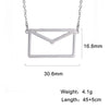 Cazador Letter Envelope Pendant Necklaces for Women Friends Stainless Steel Choker Jewelry Party Wedding Valentine's Day Gifts