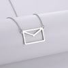Cazador Letter Envelope Pendant Necklaces for Women Friends Stainless Steel Choker Jewelry Party Wedding Valentine's Day Gifts