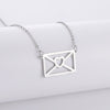 Cazador Letter Envelope Pendant Necklaces for Women Friends Stainless Steel Choker Jewelry Party Wedding Valentine's Day Gifts