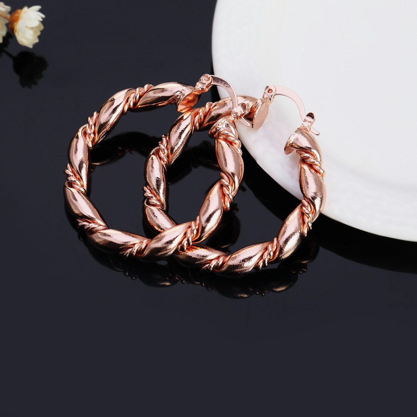 Charms 18K gold 4cm Rope Round hoop earrings 925 Sterling Silver Jewelry Wedding party popular Brands Holiday gifts