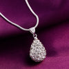 Charms Beautiful  AAA Zircon 925 Stamped Silver Drop-Shaped Pendant Necklace For Women party Jewelry Gifts
